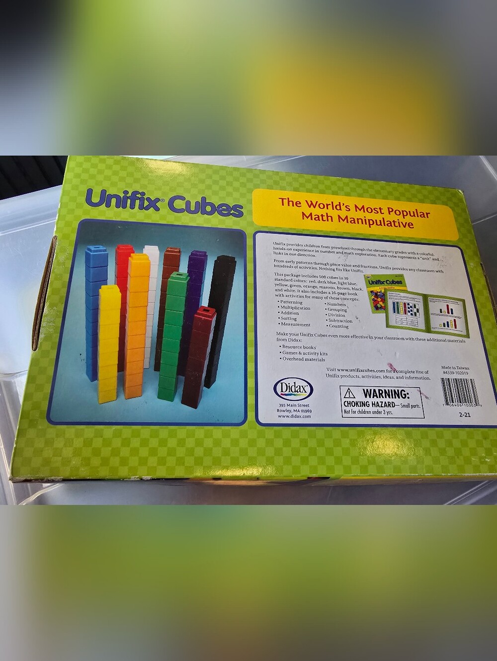 Unifix Cubes 500-Piece Interlocking Counting Cubes - Multicolor - Picture 3 of 3